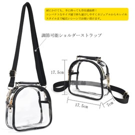 Valleycomfy Women's Clear Bag, Shoulder Transparent Bag, Crossbody Bag, Vinyl with Replacement Pattern Strap, Black