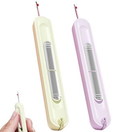 MUNSKT 2 in 1 Needle Threader and Seam Ripper, Pack of 2 Threading Aid for Sewing Needles, Needle Threading Aid Elegant Threaders, for Easy Sewing, Embroidery and Quick Thread Removal