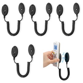WALLFID Magnetic Remote Control Holders with Spring Ropes - Safely Secure Remotes & Small Items, Wall-Mount with Adhesive, Anti-Loss, Rapid Adsorption, Extendable Spring - Color: black&black 70inch