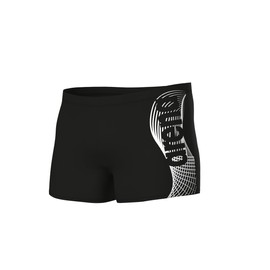 Arena Men's Wake Swim Short Trunks, Black-White, 34
