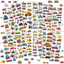 36 Sheets 3D Transportation Stickers for Kids - 900+ Car, Airplane, Truck & Train Puffy Stickers | Easy Peel & Reusable | Scrapbooking, Rewards, Crafts