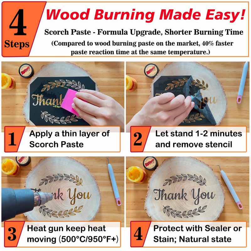 Scorch Paste - Wood Burning Paste, Wood Burning Gel for