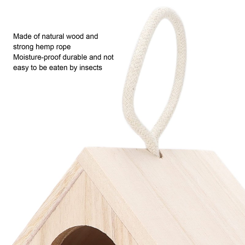 Ejoyous Wooden Bird House Box, Small Bird House, Hanging Bird