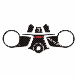 labelbike - 3D Sticker Motorcycle Steering Fork Plate Protection and Decoration in Resin Compatible with Aprilia Rs 125 2021-2025 - Colour Carbon