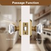 Gobrico Interior Passage Crystal Door Knobs, Keyless Antique Brass Crystal