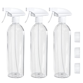 GUEEYUAW 3 Pack 16.9oz/500ml Plastic Spray Bottles, Water Spray Bottle, for Cleaning Solutions, Plants, Pet, Essential Oils (Clear)