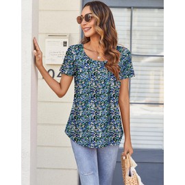 Zeagoo Boho Tunic Tops for Women Flowy Button Down Blouse Casual Dressy Shirt Leggings Friendly Summer Outfit Medium