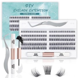 120 pcs Lash Clusters Kit Waterproof Eyelash Extension Kit With Lash Bond And Seal Soft False Eyelashes Clusters Set For Women Makeup Cosmetic Eyelashes Extensions