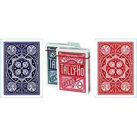Tally Ho No.9 Fan Back Playing Cards 12 Deck Bundle (6 RED & 6 Blue)