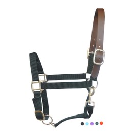 Adjustable Nylon Breakaway Horse Safety Halters (Black, Cob)