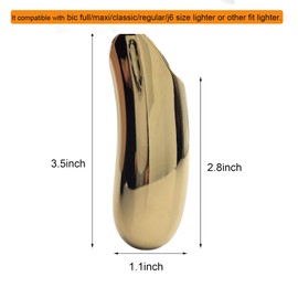 Lucklybestseller - Funda para encendedor curvada pesada con diseño ergonómico de metal para encendedor de tamaño completo BIC J6