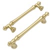 Amerdeco 10 Pack Brushed Gold Cabinet Pulls 5 Inch(128mm) Hole