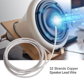 32 Strands of Silver Plated Speaker Wire, Strands of High Temperature Resistant Twisted Silver Wire Speaker Wire Repair for 18 Inch Professional Speakers Powerful Bass Speakers(1m)