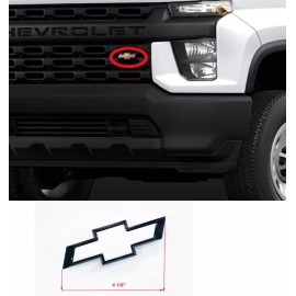 GM Front Small Black White Bowtie for 2019-2024 Chevy Silverado 1500 2500HD 3500HD