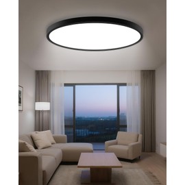 hepside 23INCH Big Dimmable Flush Mount Ceiling Light Fixture Black, 3CCT Selectable 3000/4000/6500K Ceiling Lamp, 50W 5000LM Super Bright Low Profile Light for Bedroom, Kitchen, Bathroom, Hallway