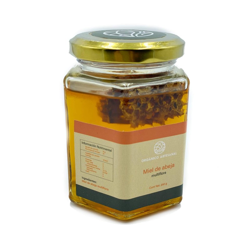 Miel de Abeja Multiflora, Orgánico Artesanal %100 Natural, 250 gr