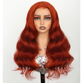 Kesenmu Ginger Wig Human Hair,13x6 HD Ginger Body Wave Lace Frontal Wigs Human Hair Pre Plucked With Baby Hair,180% Density Colored Orange Wig for Women 26 Inch