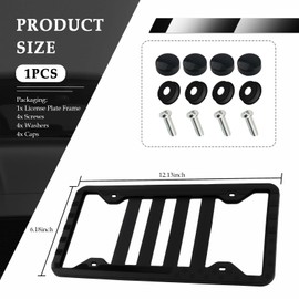 Silicone License Plate Frame with 3D American Flag Pattern,Black License Plate Frame with Bolts & Gaskets,Universal Licence Plates Frames Holder Car Exterior Accessories