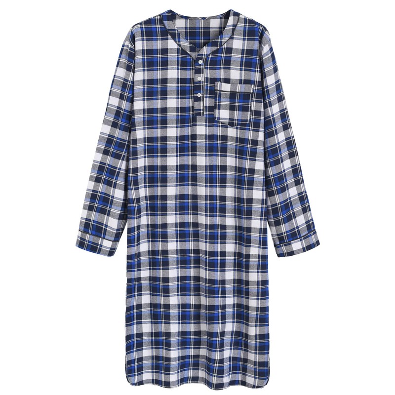 Latuza - Camisa de dormir de franela de algodón para