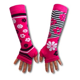 United Oddsocks Ladies Girls Mis Match Armwarmers, One Size, Pink Flowers