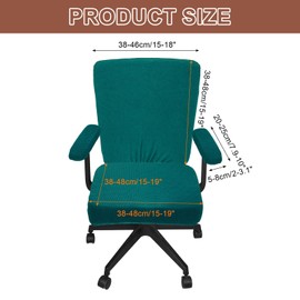 sourcing map Office Chair Covers, Stretchable Rotating Chair Slipcover Desk Computer Backrest Armrest Seat Cover for Office Home, 38-48cm Medium Seat Slipcover, Forest Green