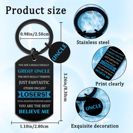 Uncle Gifts From Niece Nephew Best Uncle Gifts Cool Uncles Birthday Gift Ideas Funny Keychain Gift For Promoted To Uncles Fathers Day Christmas Stocking Stuffers Present