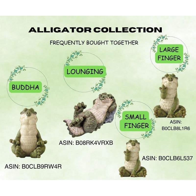 Whimsical Lazy Alligator Garden Statue – Funny Crocodile Yard Decor,