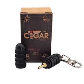 Cigar Prop Lighter Bleed Tool 2.0 – Black- 6061 Aluminum Body with Brass Tip for Air Removal in Torches – Compact, 1.37" Design – Keychain-Compatible, Made in the USA – Durable and Easy to Use