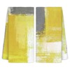 CIOJUNE Yellow and Grey Hand Towels 2 Pack Set -