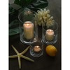 ARIAMOTION Hurricane Glass Candle Holders Set, Pillar Votive,Clear Seeded Bubbles
