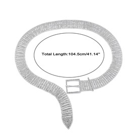 CHIC DIARY Women Rhinestone Belt Shiny Diamond Crystal Ladies Silver Waist Belt for Jeans Dresses