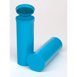 W Gallery 75 Aqua Vials - 60 DRAM Pop Top Bottle - Airtight Smell Proof Containers - Medical Grade Plastic Prescription Bottles for Pills Herbs Flowers Supplements, Bulk Pack, Not Glass Jars