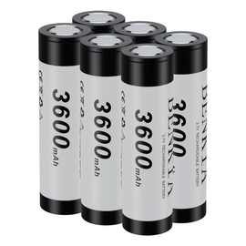 6 Pcs 18650 Battery 3600mAh Flat Top Batteries, 18650 Rechargeable Battery 3.7V li-ion Battery for Flashlights, Headlamps