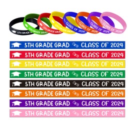 5th Grade Graduation Wristbands, 5th Grade Graduation Decorations 2024, Boy Girl Kids 5th Grade Graduation Gifts for Students, Graduation Silicone Wristbands for 5th Grade Graduation- 40Pcs