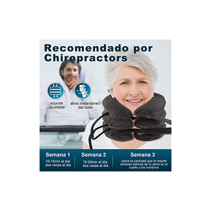 Dispositivo de Tracción Cervical,Collarín Inflable Ajustable Relajar Cuello