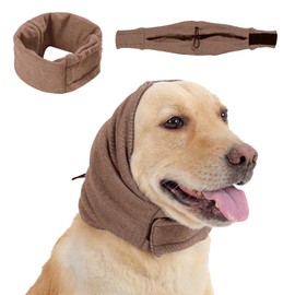 LEOTRAG Dog Calming Hoodie, No Shake Ear Wraps for Dogs, Adjustable Dog Ear Muffs for Noise Protection, Ear Wrap Head Cover for Head Warp Anxiety Relief, Hematoma, Grooming and Force Drying