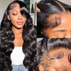24 Inch Body Wave Glueless Lace Front Wigs Human Hair