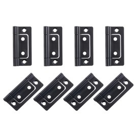 sourcing map 8Pcs 2x1 Inch Door Hinges Non-Mortise No Noise Bifold Door Hinges Plating for Cabinet Furniture Window Wardrobe, Black