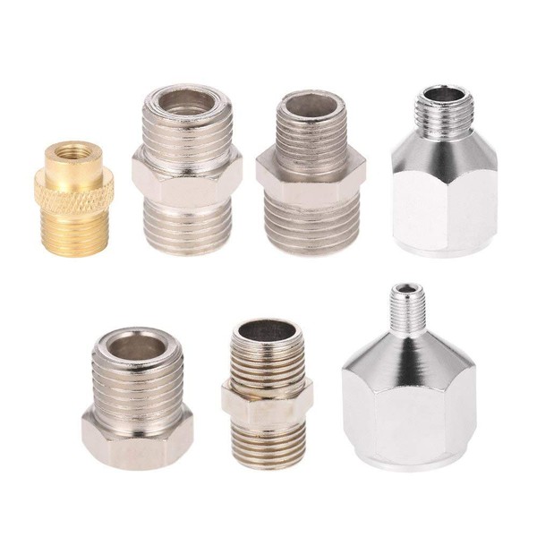 Professional 7pcs Airbrush Adaptor Kit Fitting Connector Set for Air Compressor & Airbrush Hose