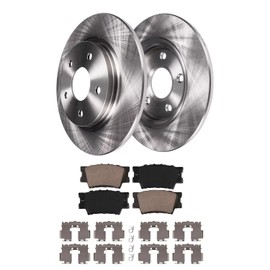 SUPLABEL Rear Brake Kit for 2006-2018 Toyota RAV4, Lexus 2010-2012 HS250h KIT-G008 Disc Brake Rotors Ceramic Brakes Pads with Hardware 2011 Replacement