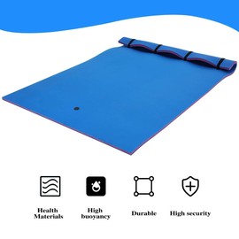 Water Floating Mat 9 FT Foam Lakes Lily Pad for Water Recreation and Relaxing Lily Mat for Party, Family Floating Pad for Pool&Beach Float, Suitable for Many People Blue