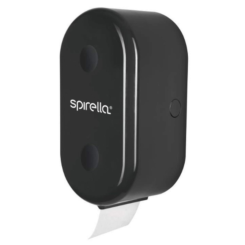 Spirella WC Rollenhalter + Ersatzrollenhalter"Cube" zum kleben oder bohren Schwarz,