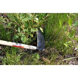 KAKURI Japanese Weeding Sickle Long Handle (Medium-Length) 20", Heavy Duty Hand-Forged Japanese Carbon Steel Blade for Tough Weeds, Made in Japan