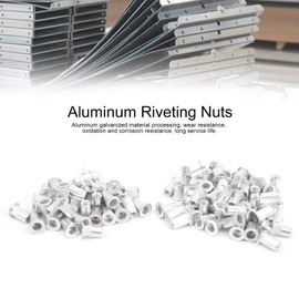 Pack of 100 / Plated Tension Rivet Nuts Aluminium Flat Head and Vertical Rivet Nut M3 (M4 x 100 Pieces)