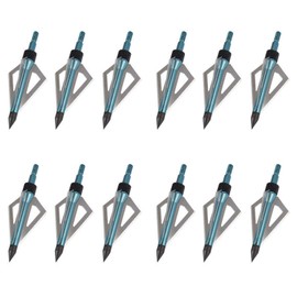 YLA Broadheads 100 Grains 3 Blades Steel Arrows Heads for Archery Bow Hunting Outdoor - 12 pcs/lot Blue Color
