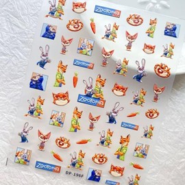Nail Stickers Zootopia New 3D Nail Stickers Nail Design Nail Art Stickers Nail Decor Parts Accessories Set of 4