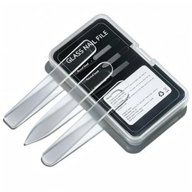 3 in 1 Nano Glass Nail File Set with Storage Case, Double Tempered Glass Fingernail File, Reusable Manicure Pedicure Tool, Professional Nail Shaping B