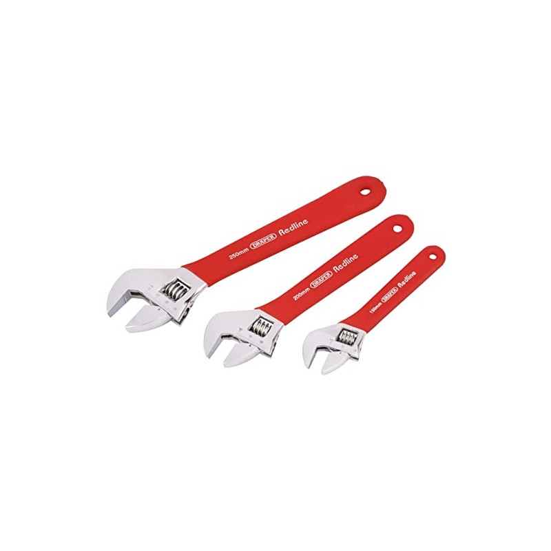 Draper Redline 67634 Soft Grip Adjustable Wrench Set (3-Piece) ,