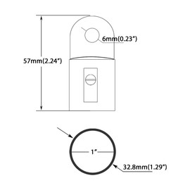 Boat Bimini Top Fittings Nylon Eye End Cap 1 Inch Marine Bimini Top Hardware,Black Nylon Cover Cap Eye End,Pack of 4