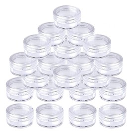 50 Pcs Empty Plastic Cosmetic Jars, 5ml Sample Containers Pots Bottles with Clear Lids